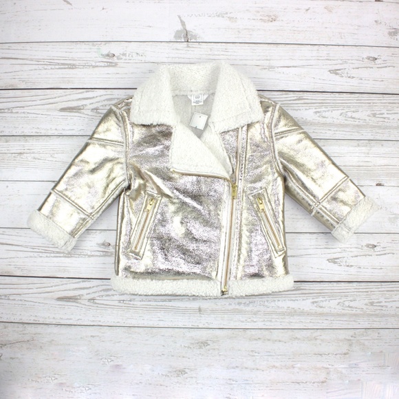 GAP Other - BabyGap metallic gold moto jacket